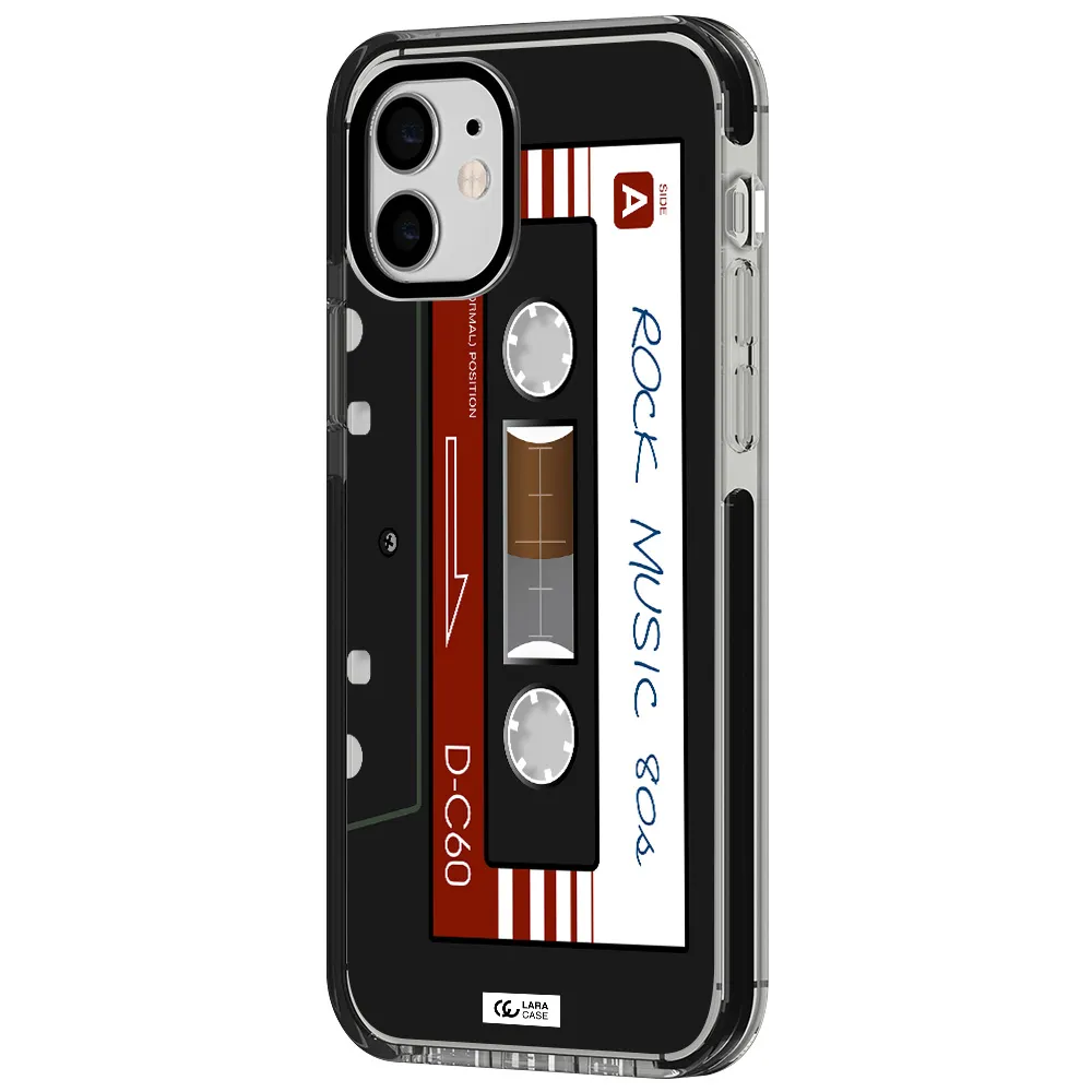 Ruck Music Cassette Apple iPhone 12 impact black border Case