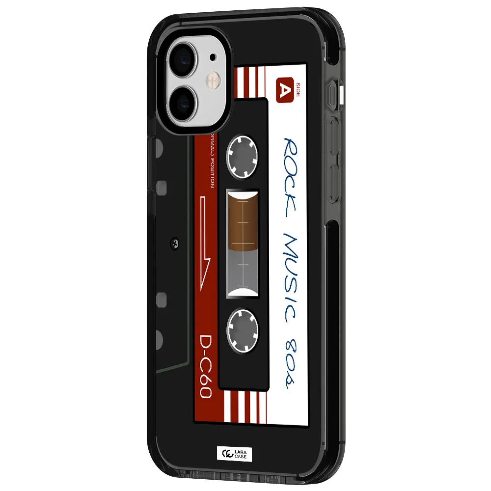 Ruck Music Cassette Apple iPhone 12 impact Smoke Black Case
