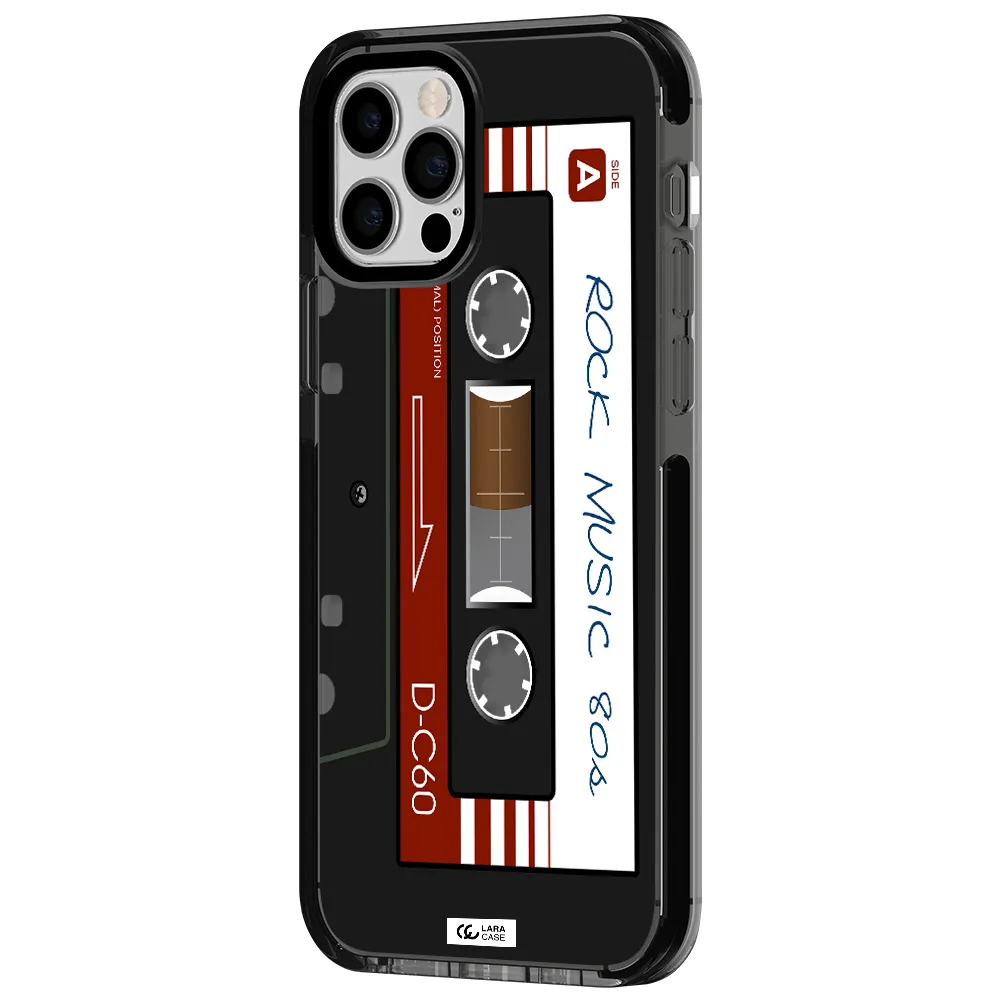 Ruck Music Cassette Apple iPhone 12 pro impact Smoke Black Case