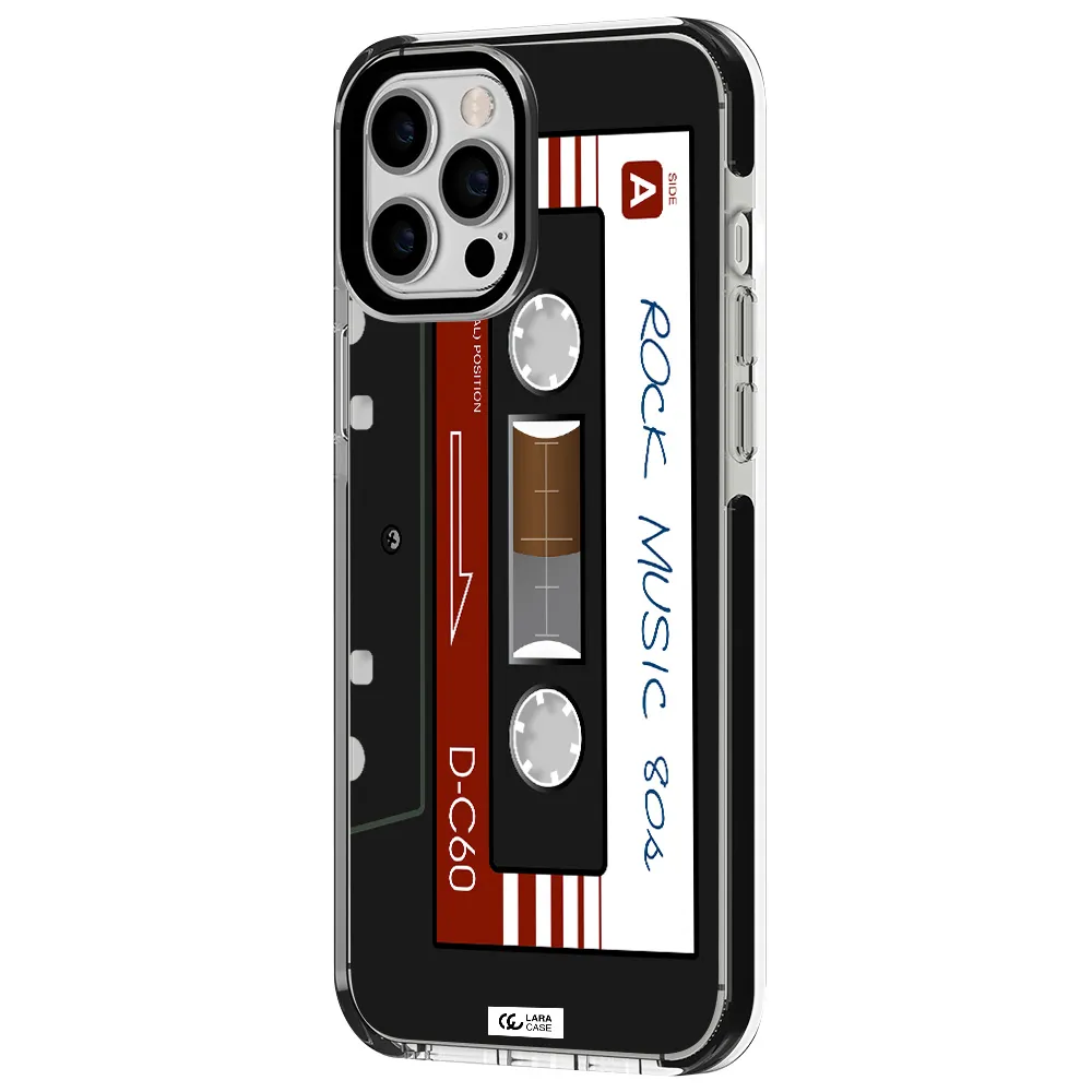 Ruck Music Cassette Apple iPhone 12 pro max impact black border Case
