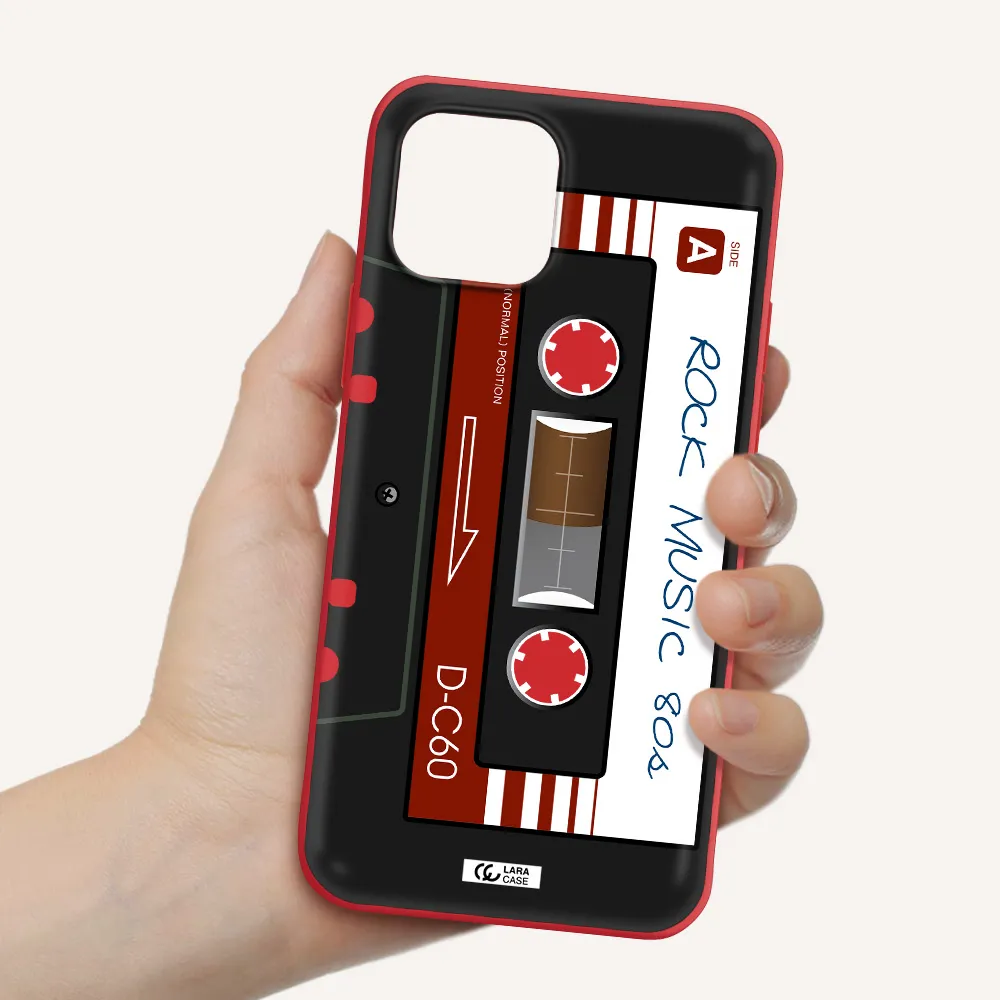 Ruck Music Cassette Apple iPhone 12 Silicone Imperial Red Case