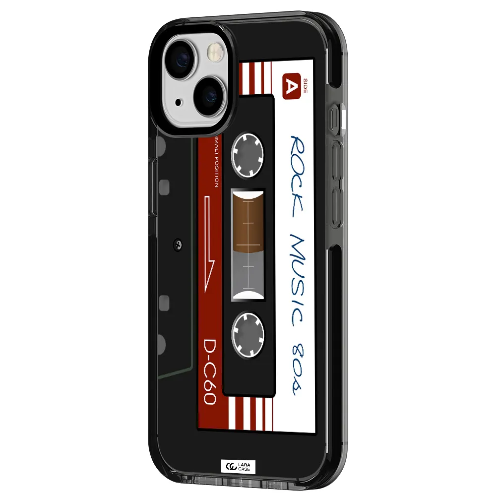 Ruck Music Cassette Apple iPhone 13 impact Smoke Black Case