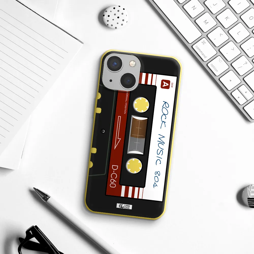 Ruck Music Cassette Apple iPhone 13 mini Silicone canary yellow Case