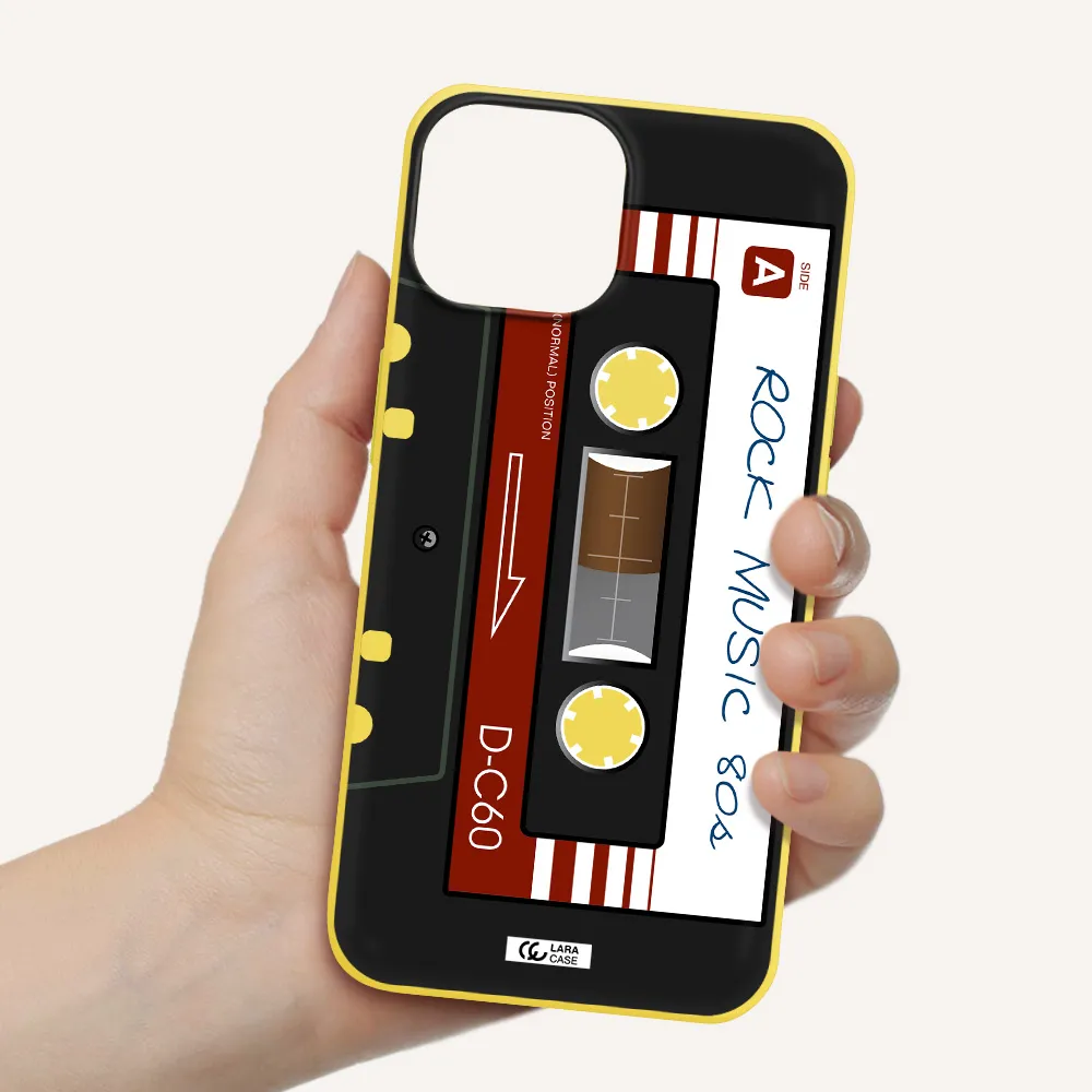 Ruck Music Cassette Apple iPhone 13 Silicone canary yellow Case