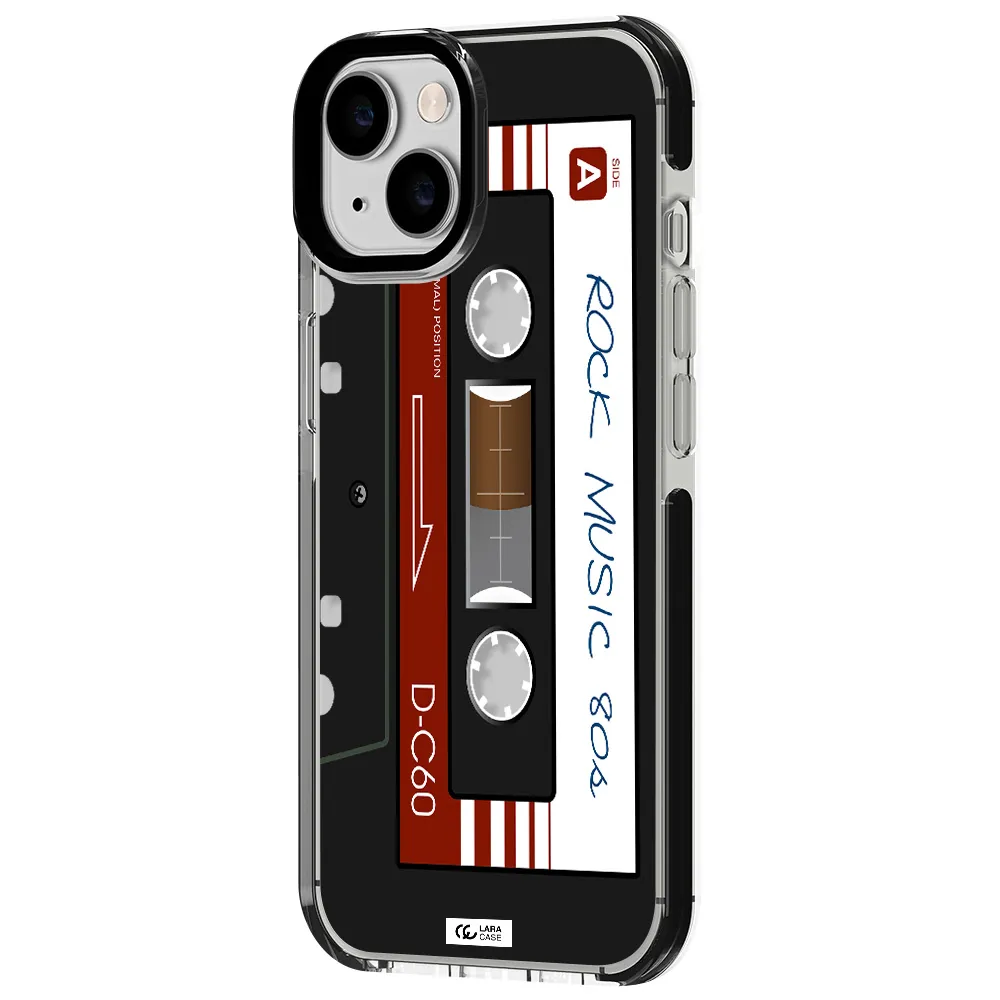 Ruck Music Cassette Apple iPhone 14 impact black border Case