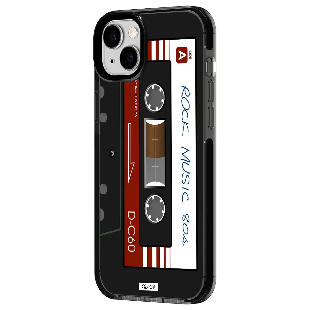 Ruck Music Cassette Apple iPhone 14 plus impact Smoke Black Case