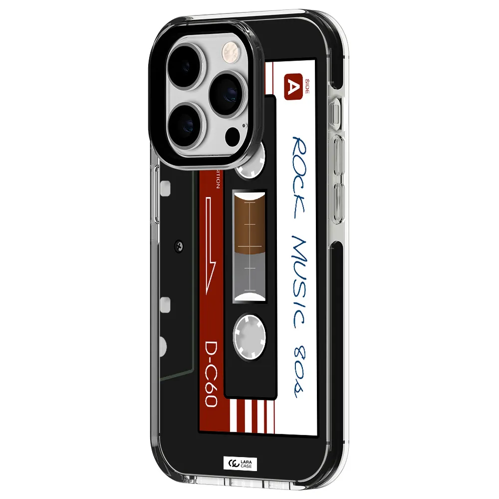 Ruck Music Cassette Apple iPhone 14 pro impact black border Case