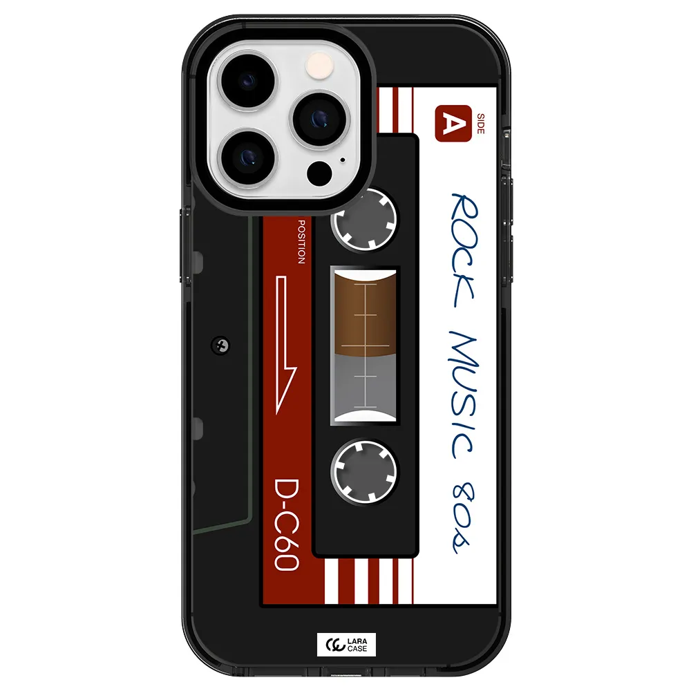 Ruck Music Cassette Apple iPhone 14 pro max impact Smoke Black Case