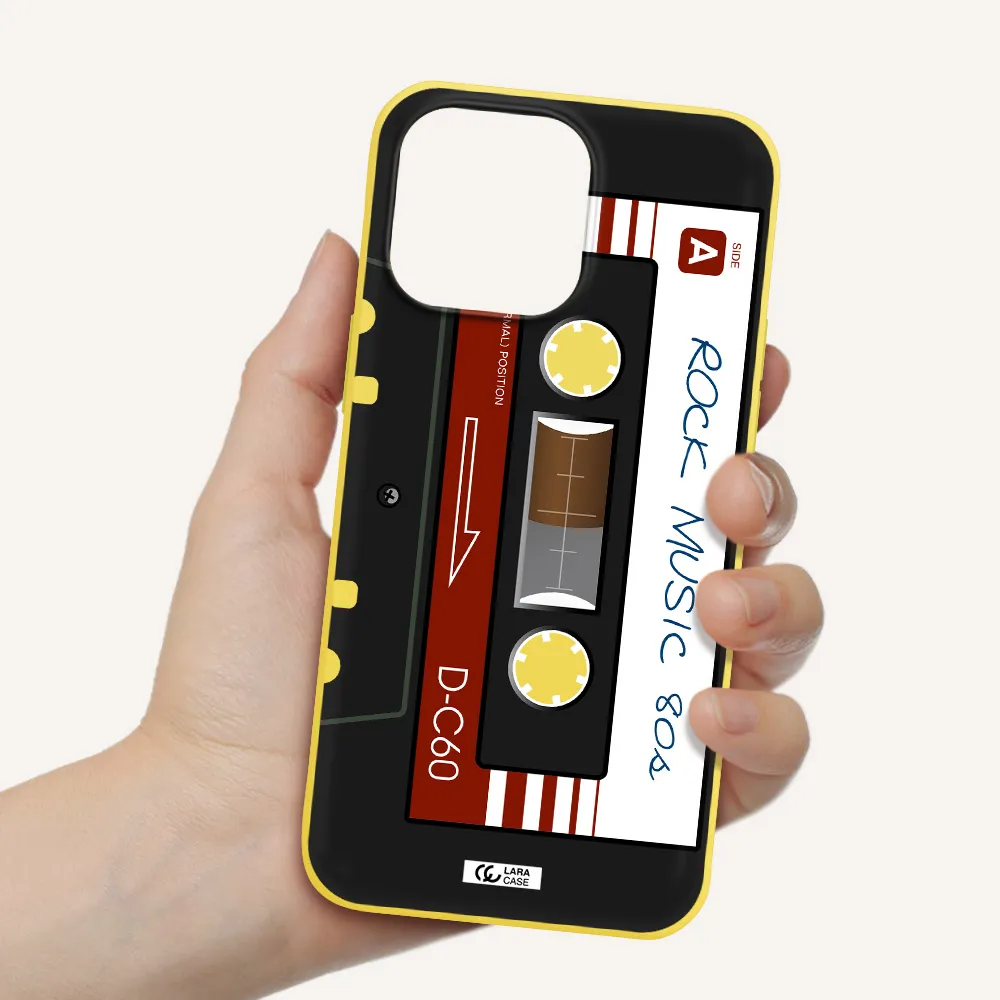 Ruck Music Cassette Apple iPhone 14 pro max Silicone canary yellow Case
