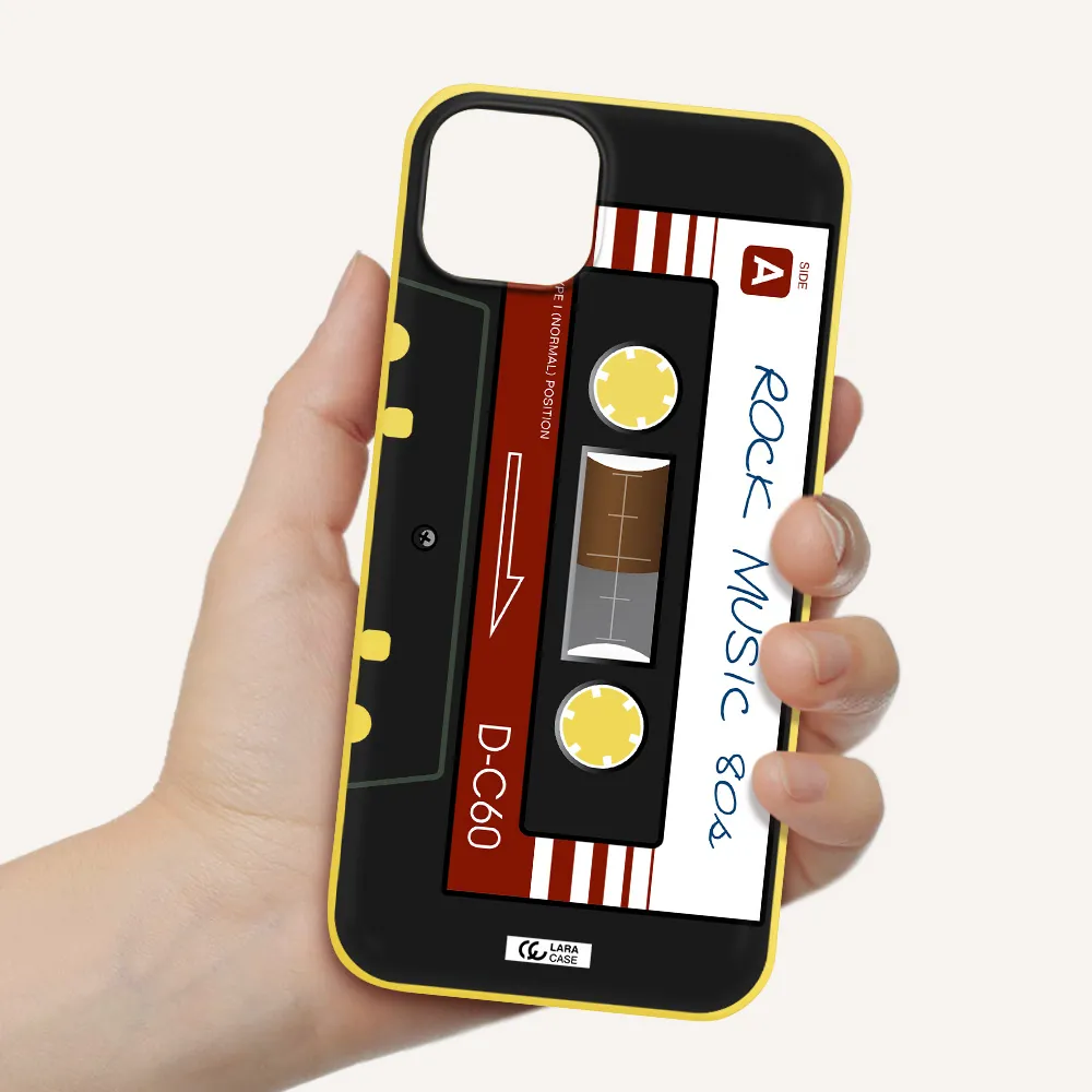 Ruck Music Cassette Apple iPhone 14 Silicone canary yellow Case