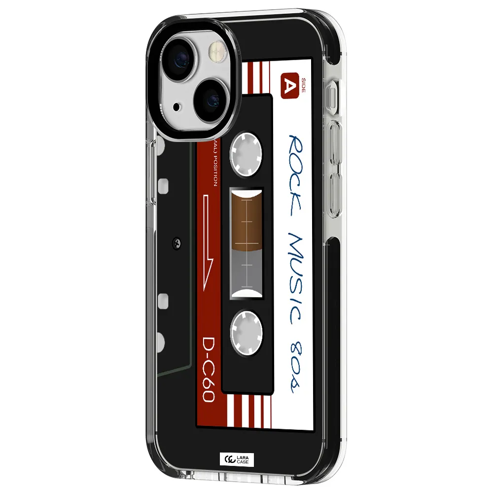 Ruck Music Cassette Apple iPhone 15 impact black border Case