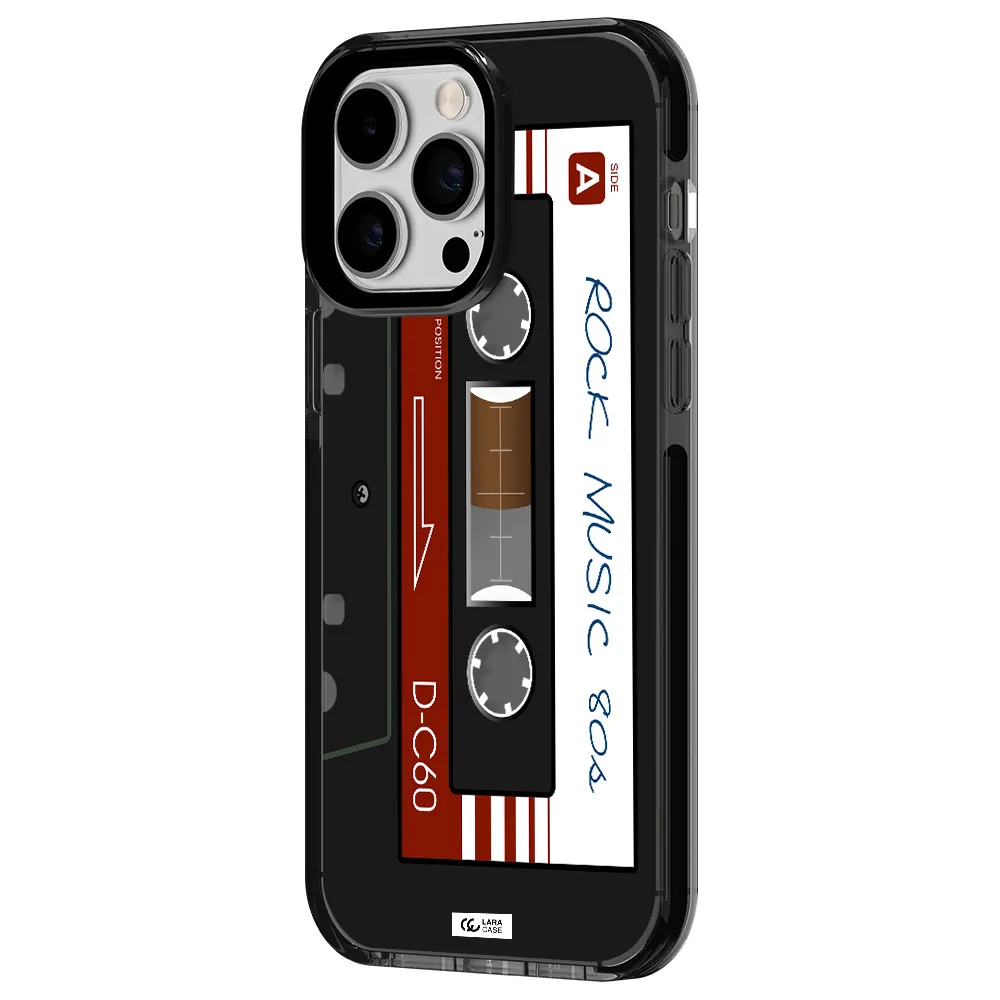 Ruck Music Cassette Apple iPhone 15 Pro Max impact Smoke Black Case