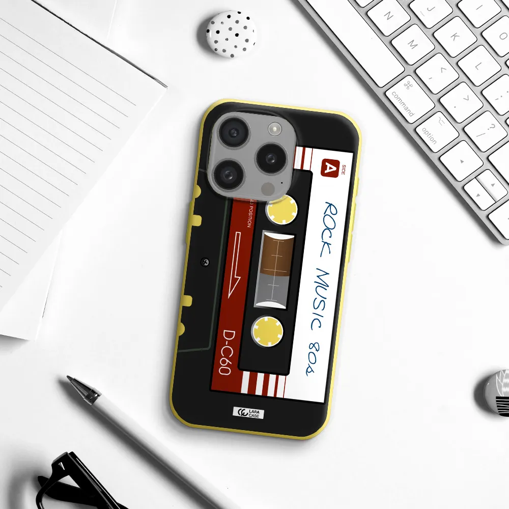 Ruck Music Cassette Apple Iphone 15 Pro Silicone Canary Yellow Case