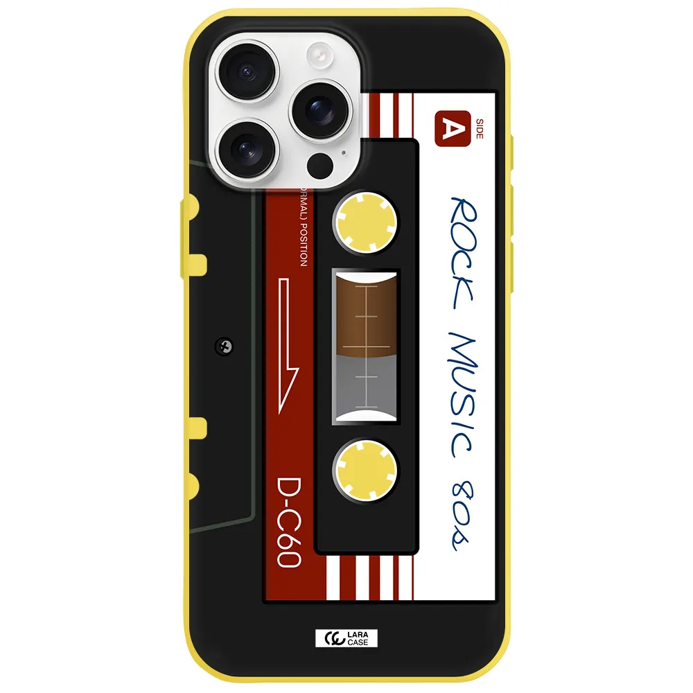Ruck Music Cassette Apple Iphone 16 Pro Max Silicone Canary Yellow Case