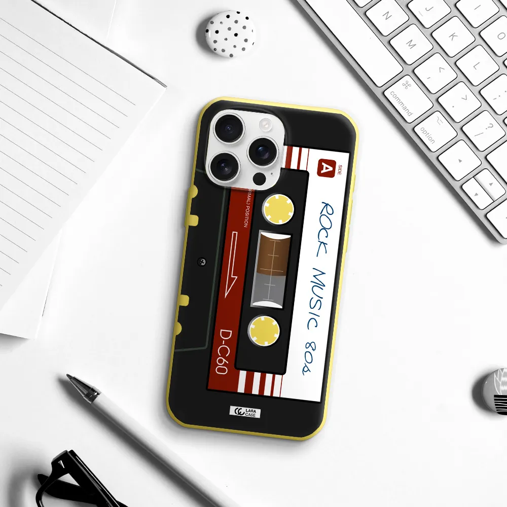 Ruck Music Cassette Apple Iphone 16 Pro Max Silicone Canary Yellow Case