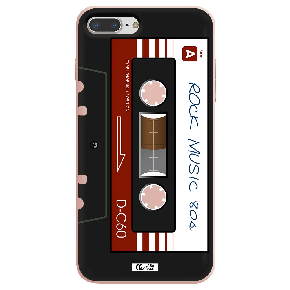 Ruck Music Cassette Apple iPhone 7 plus Silicone pastel pink Case