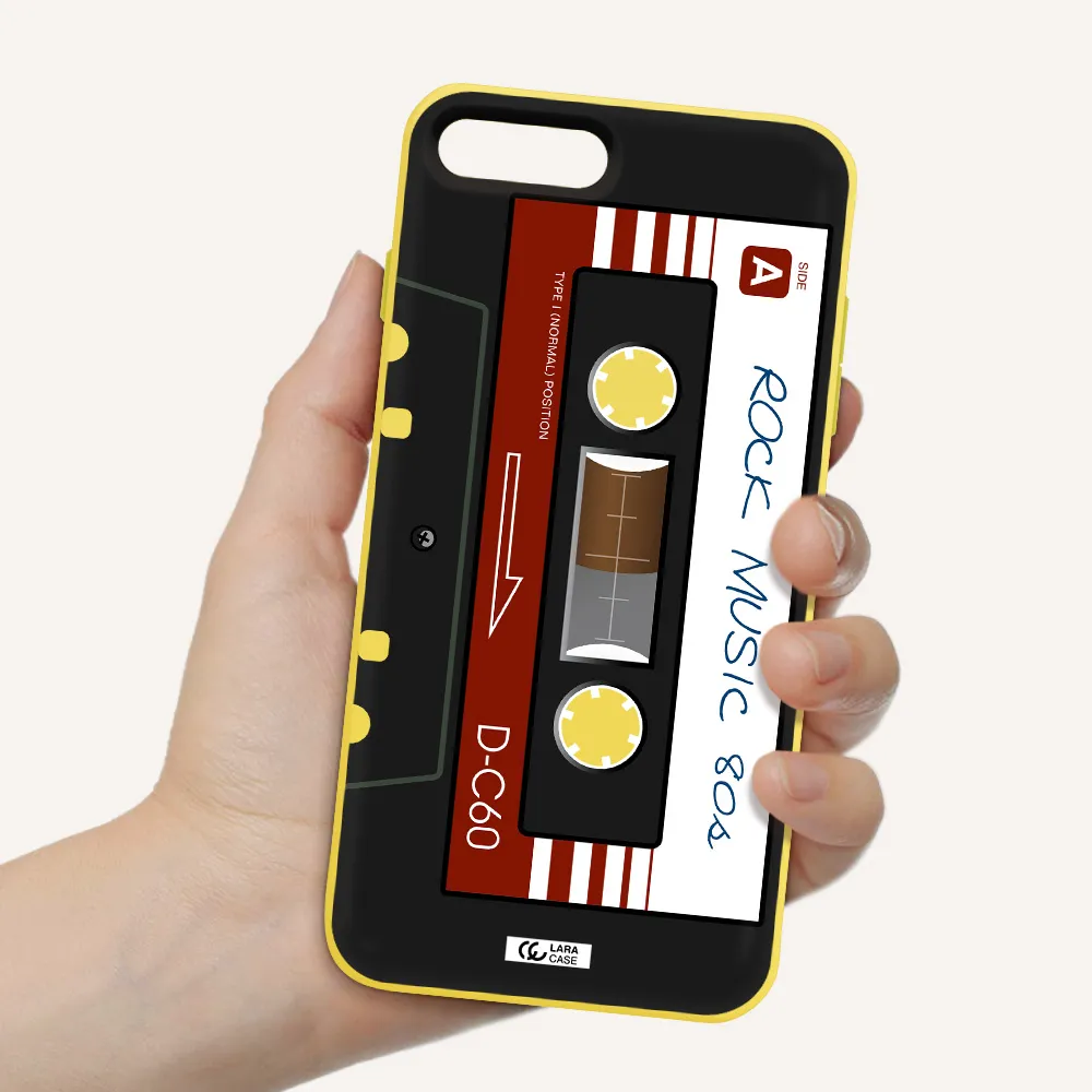 Ruck Music Cassette Apple iPhone 8 plus Silicone canary yellow Case