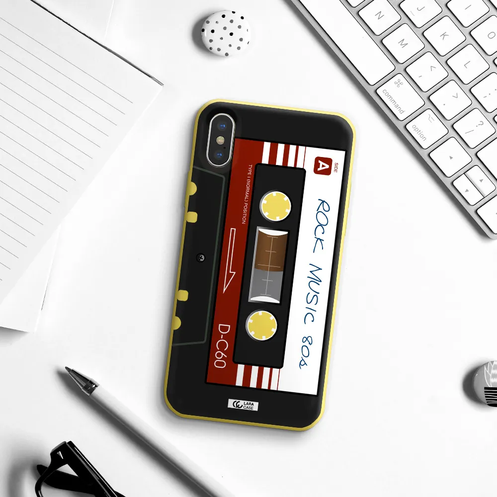 Ruck Music Cassette Apple iPhone X Silicone canary yellow Case