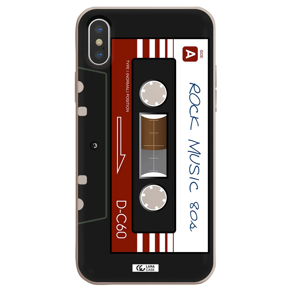Ruck Music Cassette Apple iPhone X Silicone Stone Case