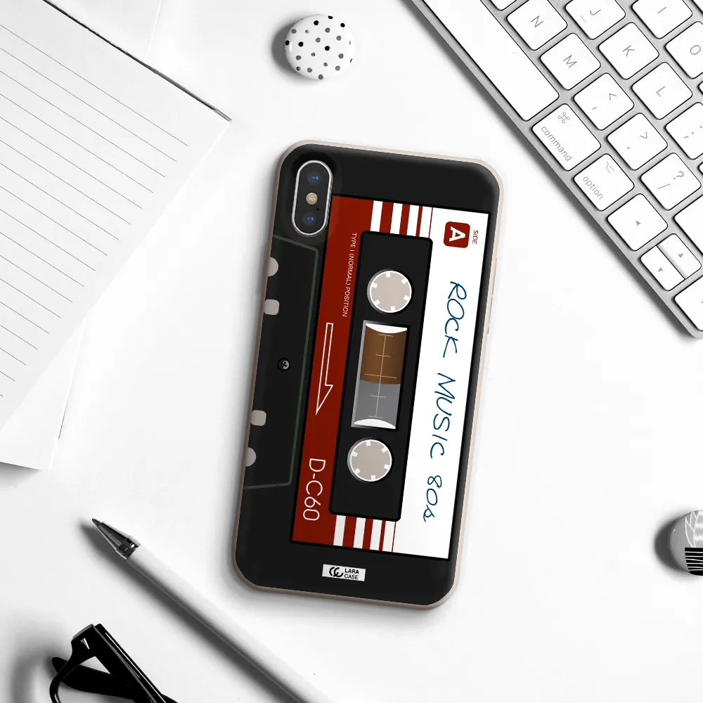 Ruck Music Cassette Apple iPhone X Silicone Stone Case