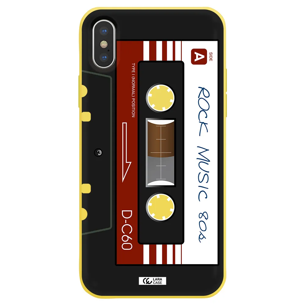 Ruck Music Cassette Apple iPhone XS Silicone canary yellow Case