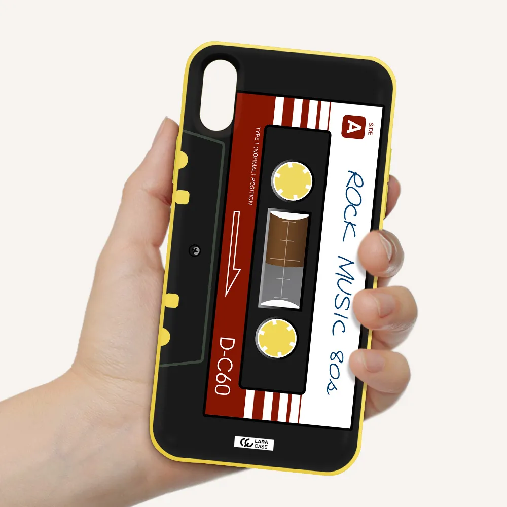 Ruck Music Cassette Apple iPhone XS Silicone canary yellow Case