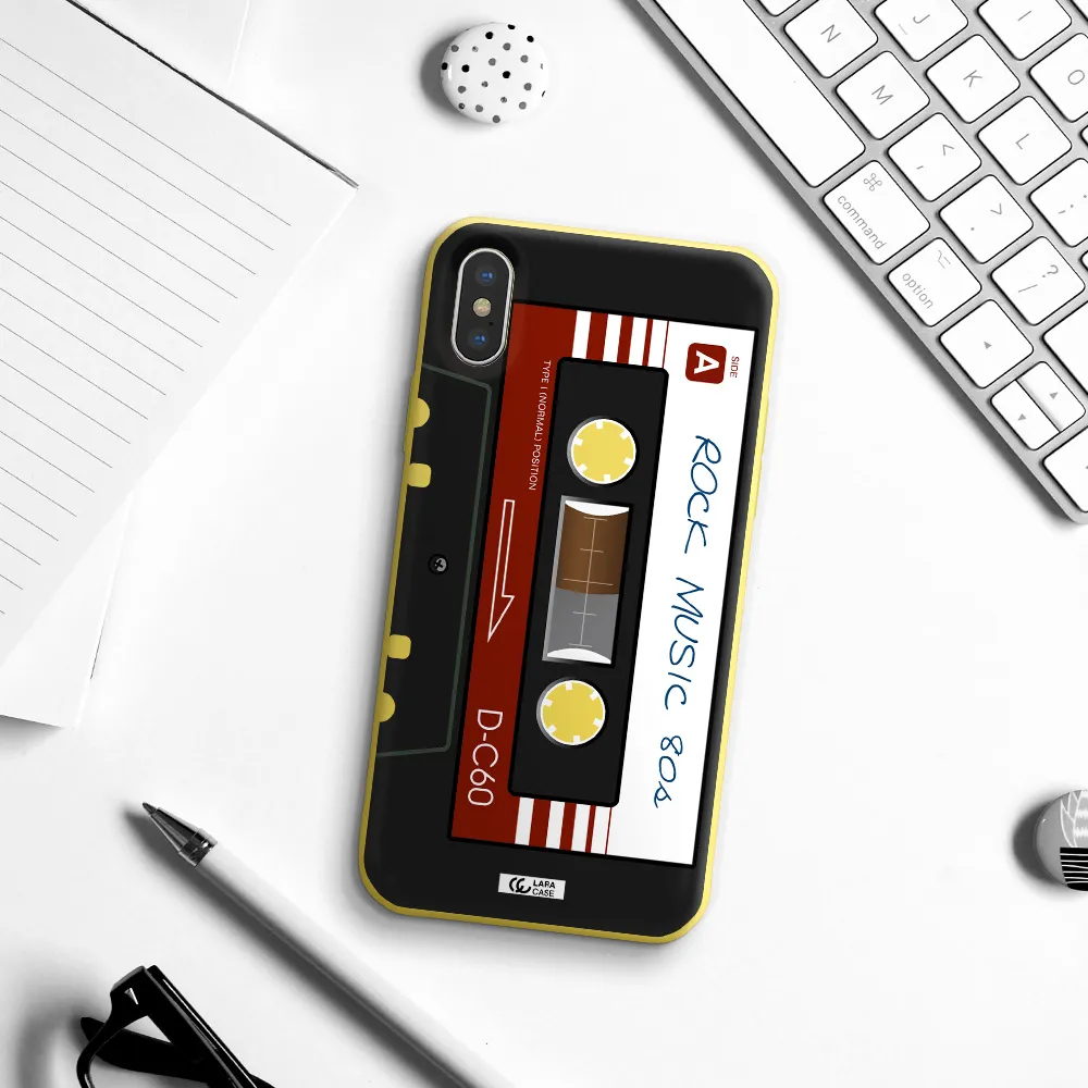 Ruck Music Cassette Apple iPhone XS Silicone canary yellow Case