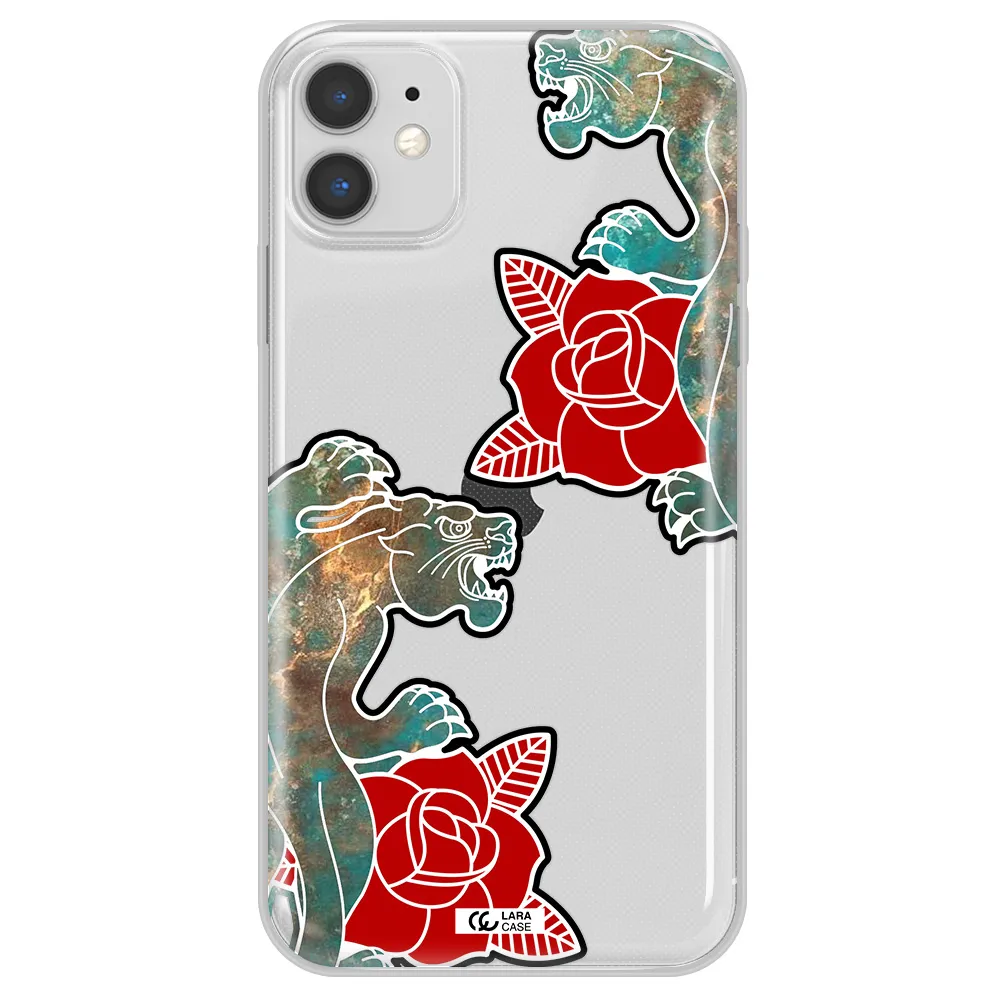 Black Panther Roses Apple iPhone 11 Clear TPU Case