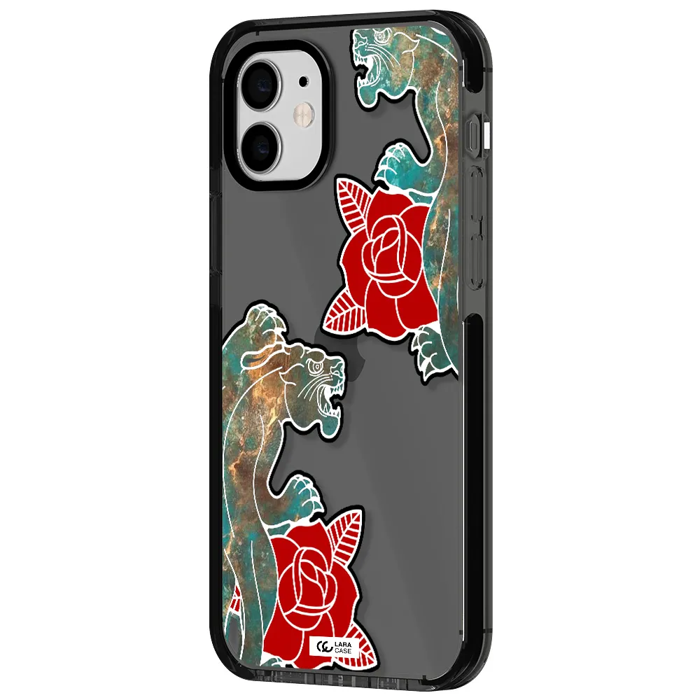 Black Panther Roses Apple iPhone 11 impact Smoke Black Case
