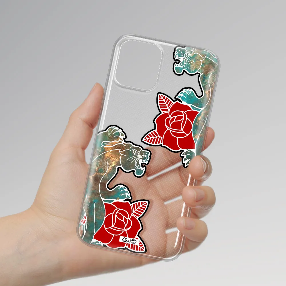 Black Panther Roses Apple iPhone 11 pro max Clear TPU Case