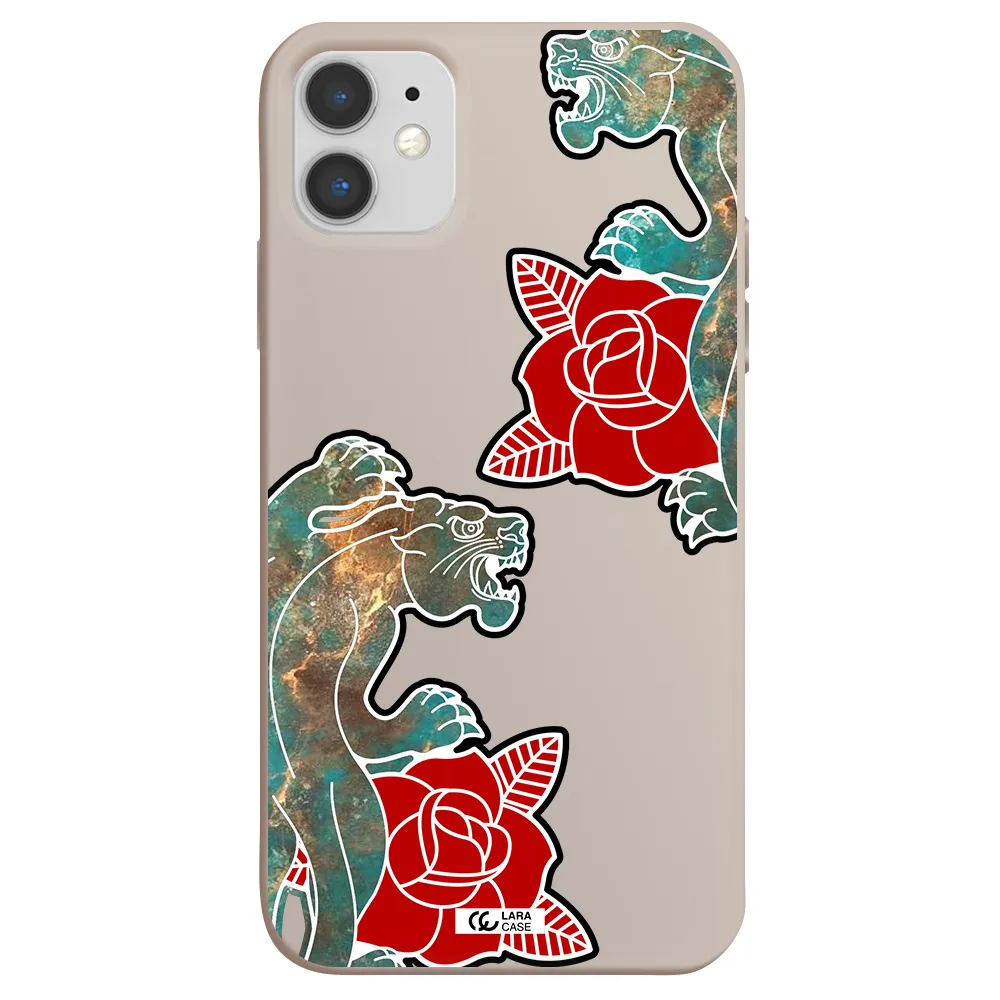 Black Panther Roses Apple iPhone 11 Silicone Stone Case