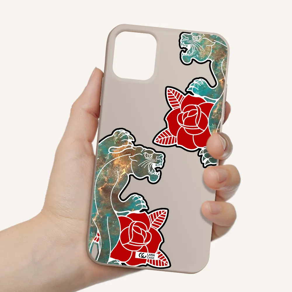 Black Panther Roses Apple iPhone 11 Silicone Stone Case