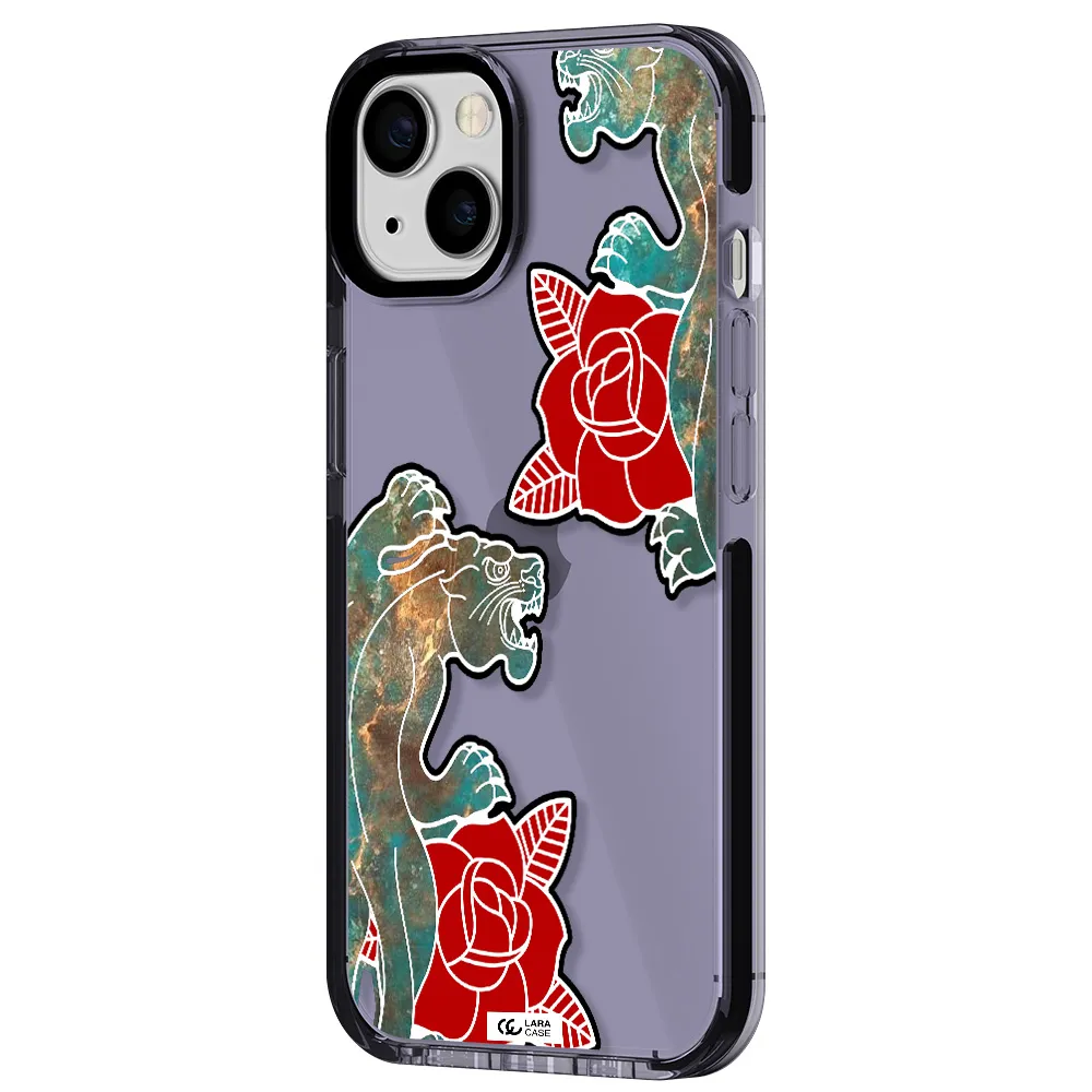 Black Panther Roses Apple iPhone 13 impact Lilac Case