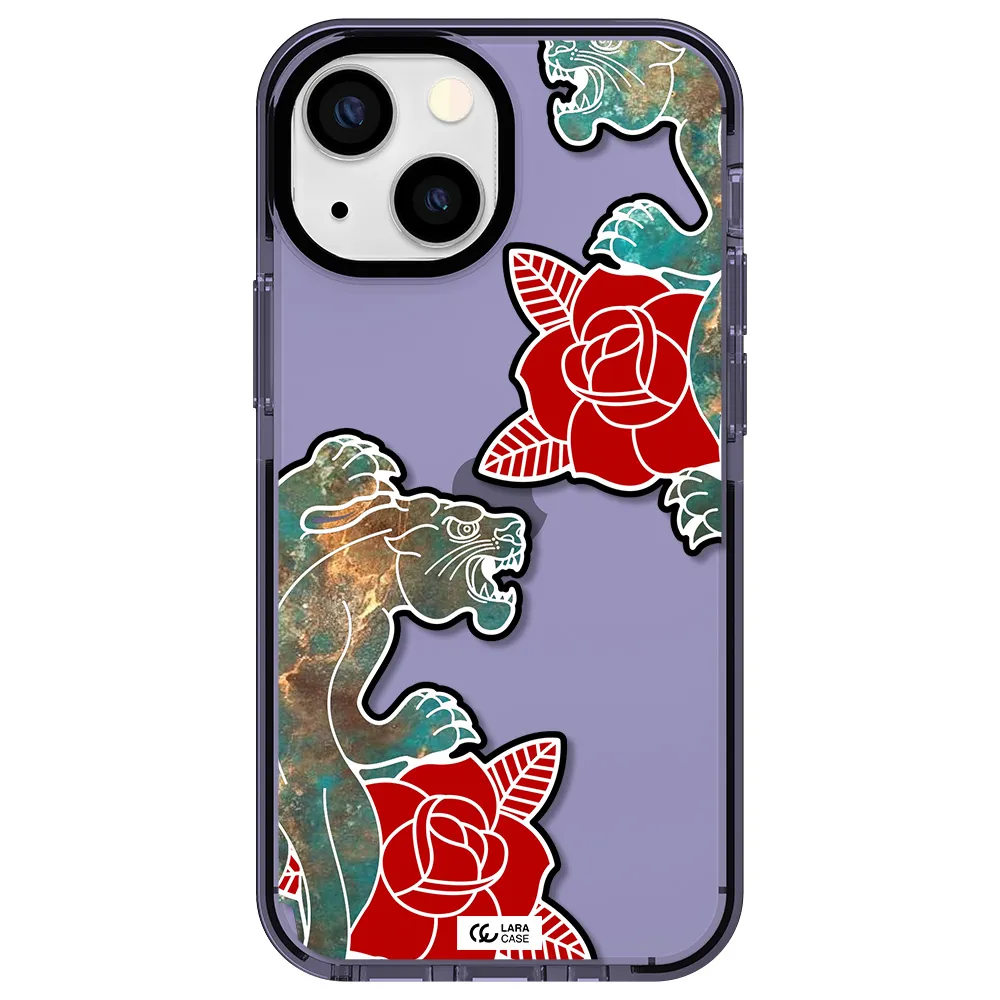 Black Panther Roses Apple iPhone 13 mini impact Lilac Case