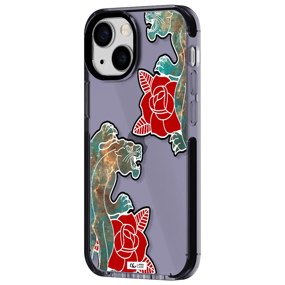 Black Panther Roses Apple iPhone 13 mini impact Lilac Case