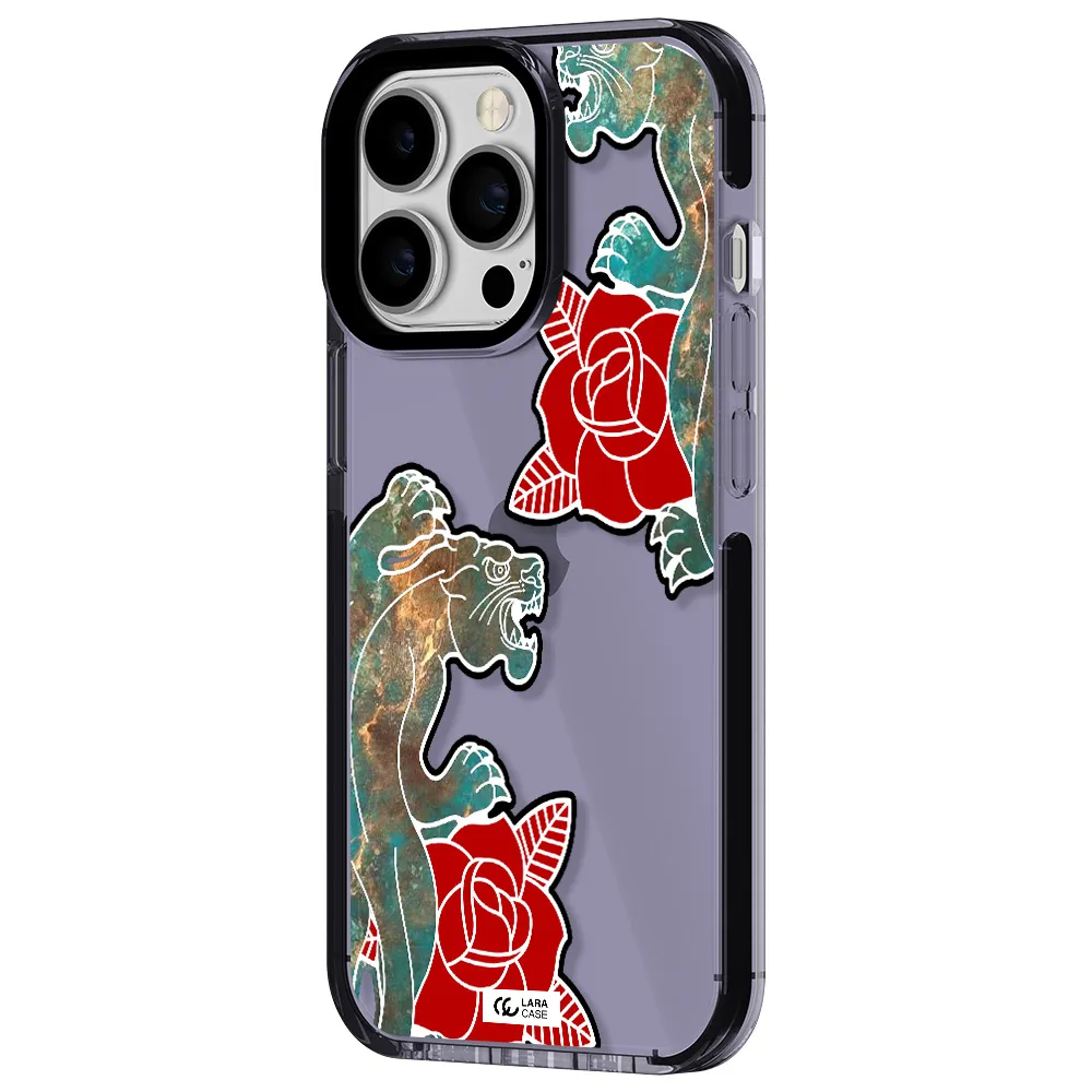 Black Panther Roses Apple iPhone 13 Pro impact Lilac Case