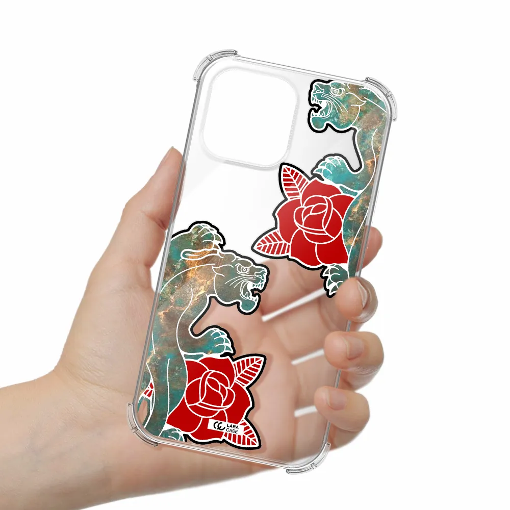 Black Panther Roses Apple iPhone 13 Pro Max Clear PC Case