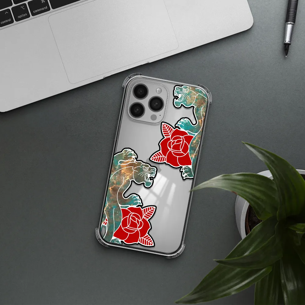 Black Panther Roses Apple iPhone 13 Pro Max Clear PC Case