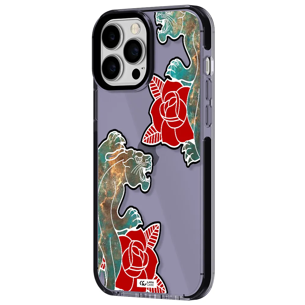 Black Panther Roses Apple iPhone 13 Pro Max impact Lilac Case