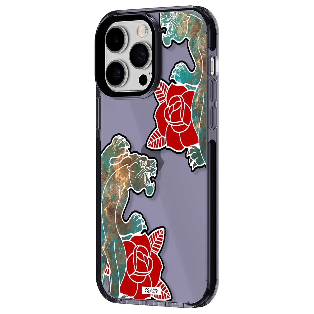 Black Panther Roses Apple iPhone 15 Pro Max impact Lilac Case