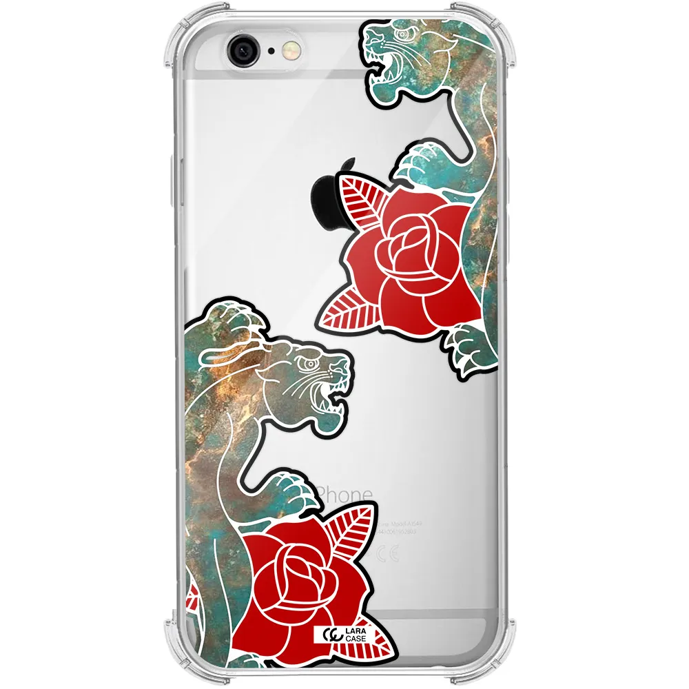 Black Panther Roses Apple iPhone 6 Clear PC Case