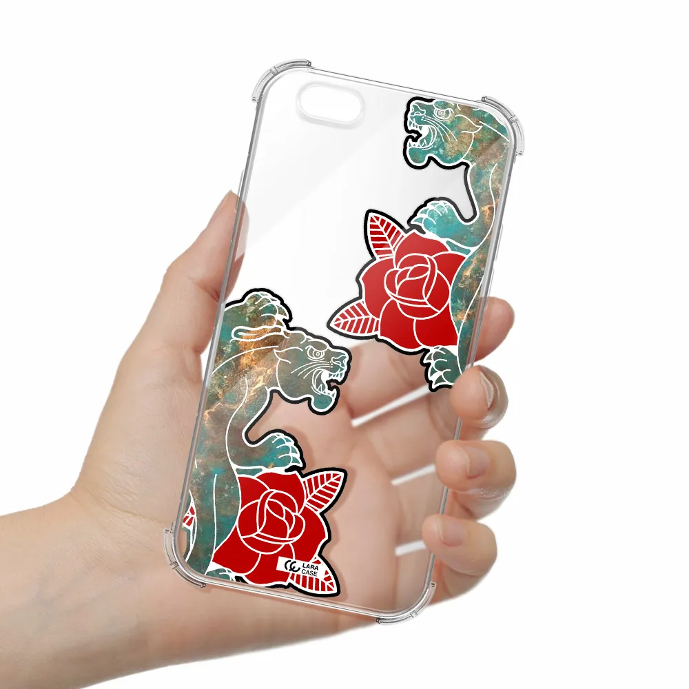Black Panther Roses Apple iPhone 6 Clear PC Case