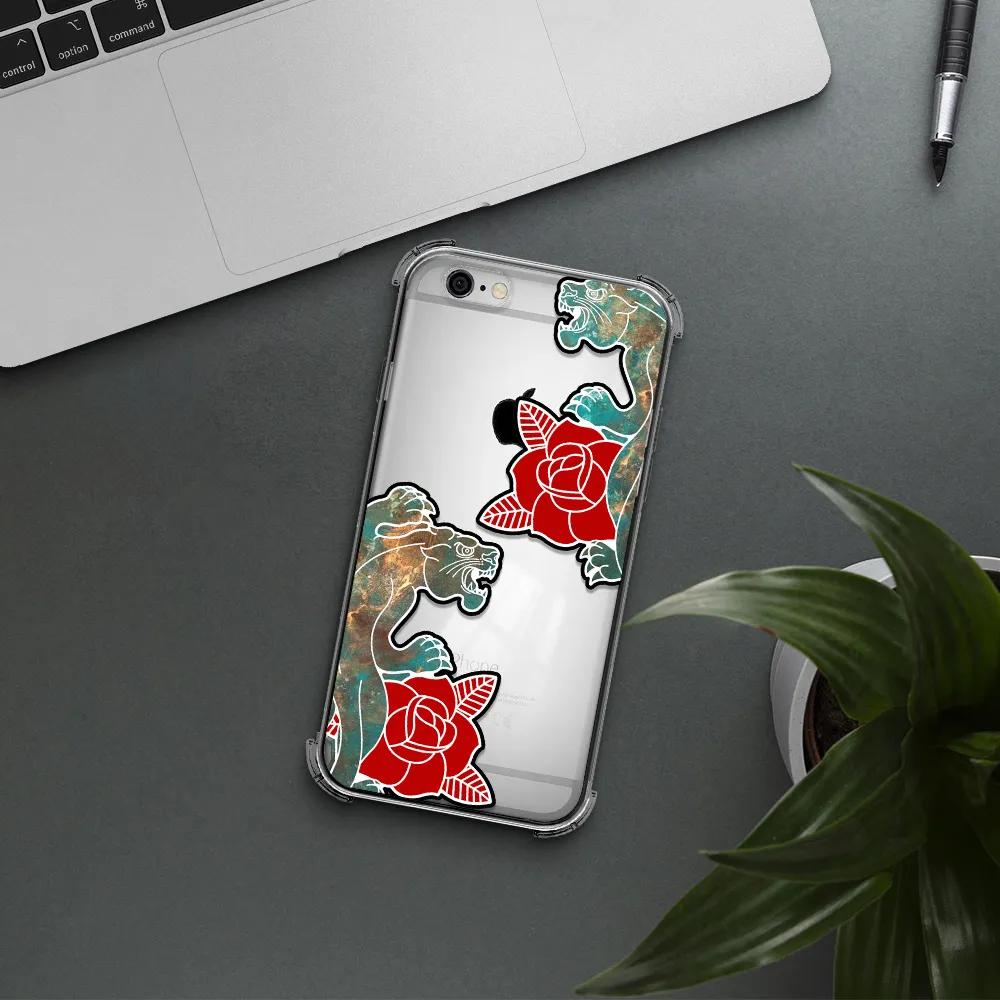 Black Panther Roses Apple iPhone 6 Clear PC Case