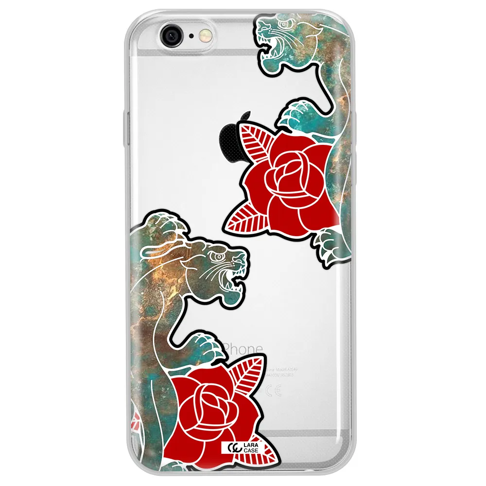 Black Panther Roses Apple iPhone 6 Clear TPU Case