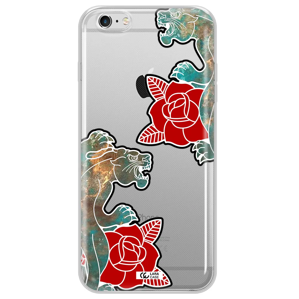 Black Panther Roses Apple iPhone 6S Clear TPU Case