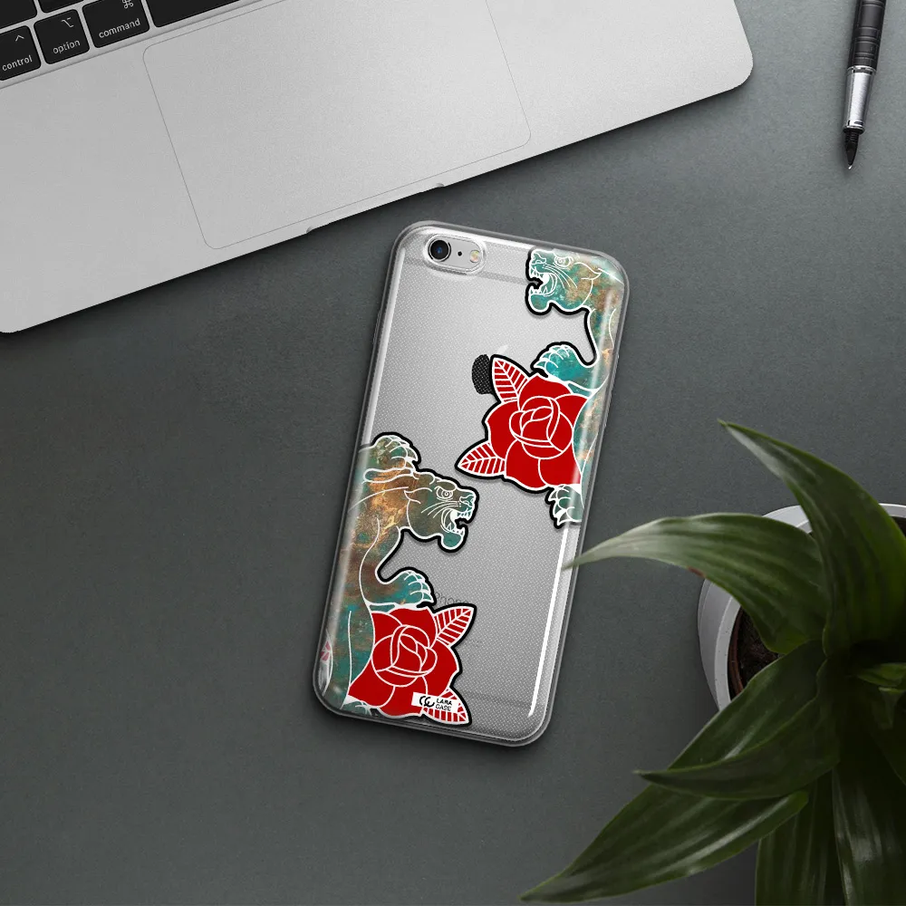 Black Panther Roses Apple iPhone 6S Clear TPU Case