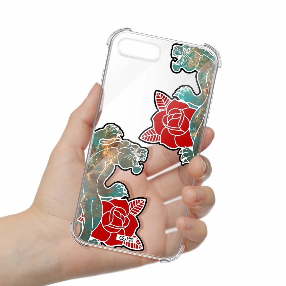 Black Panther Roses Apple iPhone 7 plus Clear PC Case