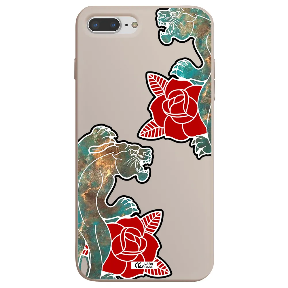 Black Panther Roses Apple iPhone 8 plus Silicone Stone Case