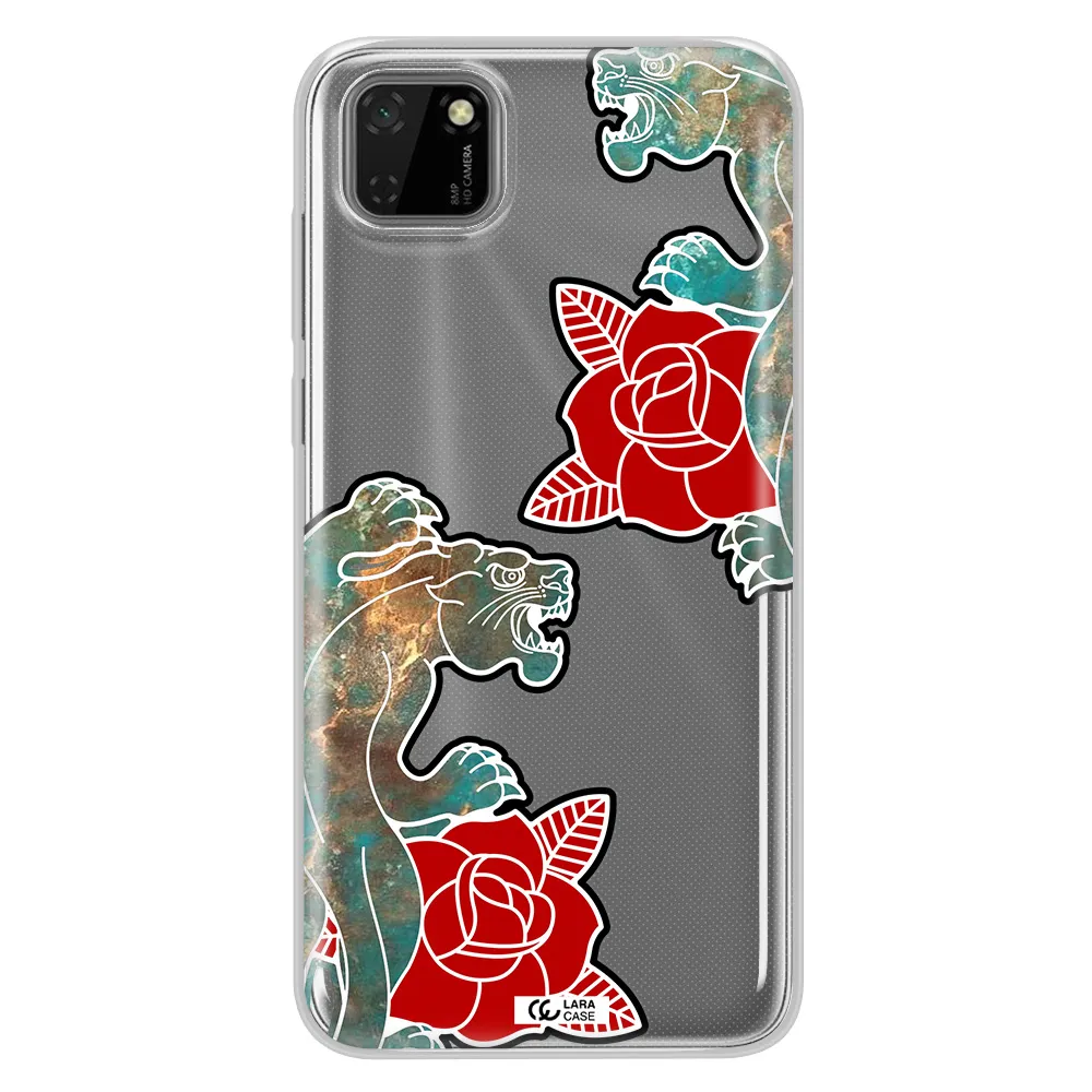 Black Panther Roses Huawei Honor 9S Clear TPU Case