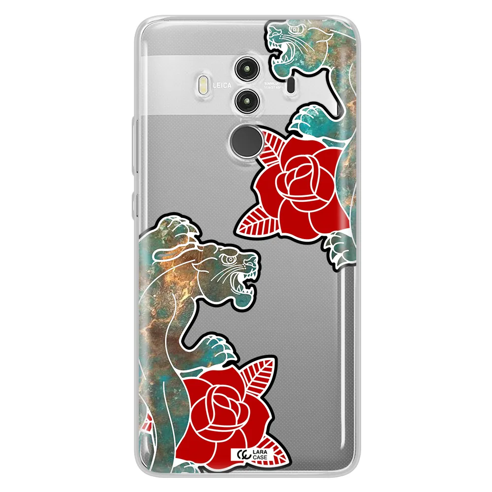 Black Panther Roses Huawei Mate 10 Clear TPU Case